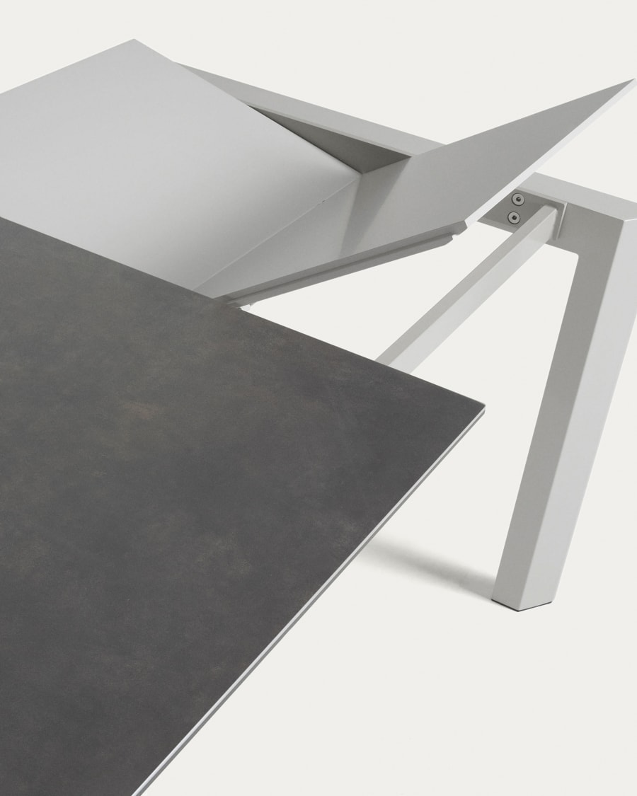 Axis Ausziehtisch Feinsteinzeug Vulcano Roca Finish Beine grau 140 (200) cm