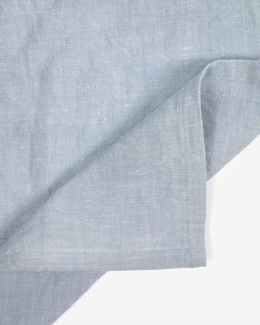 Ilitia tablecloth in blue cotton and linen 35 x 50 cm