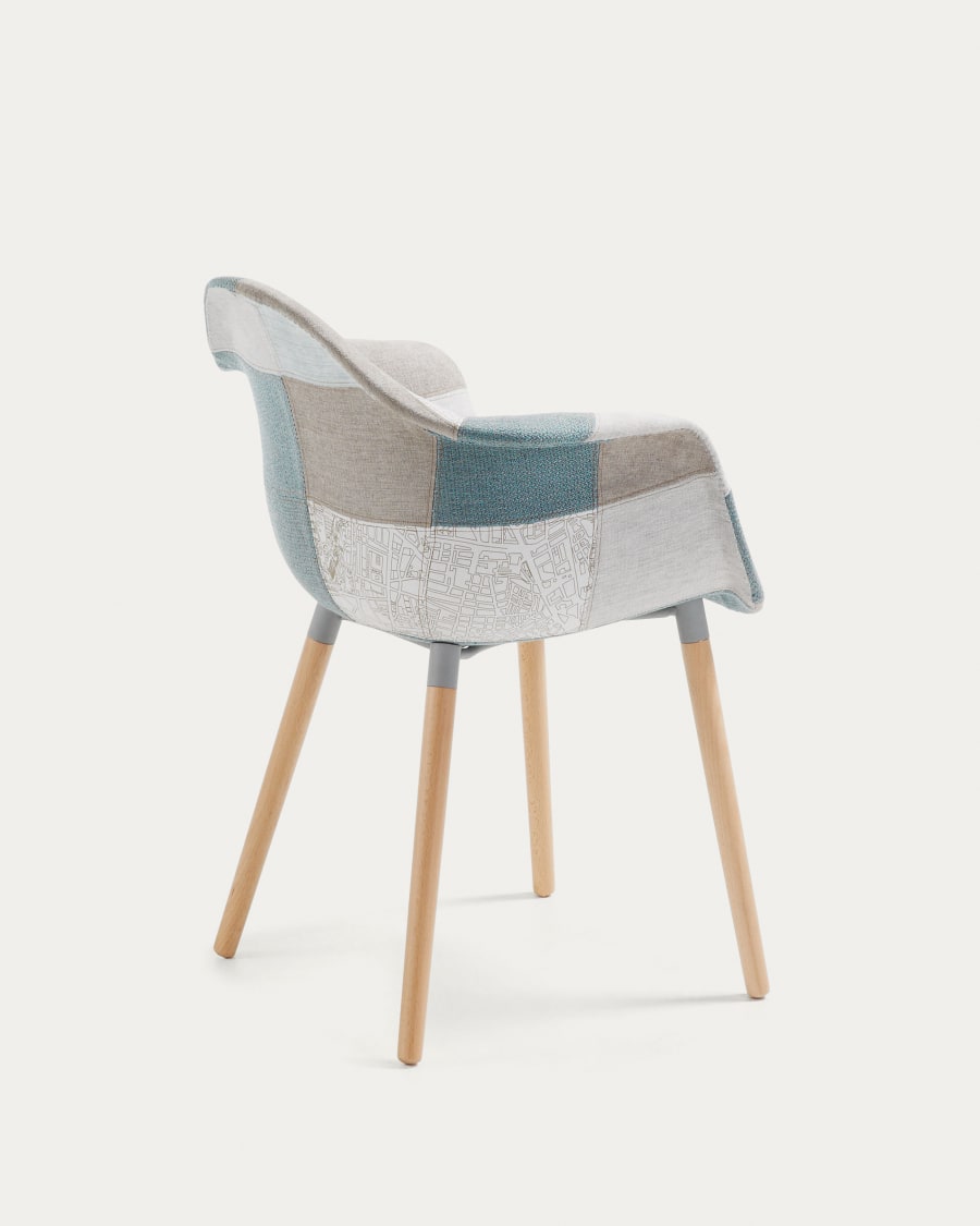 Καρέκλα Kevya, μπλε patchwork
