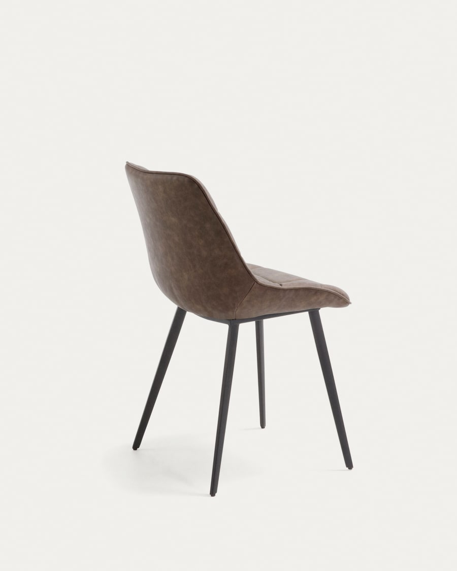 Light grey synthetic leather Adam chair
