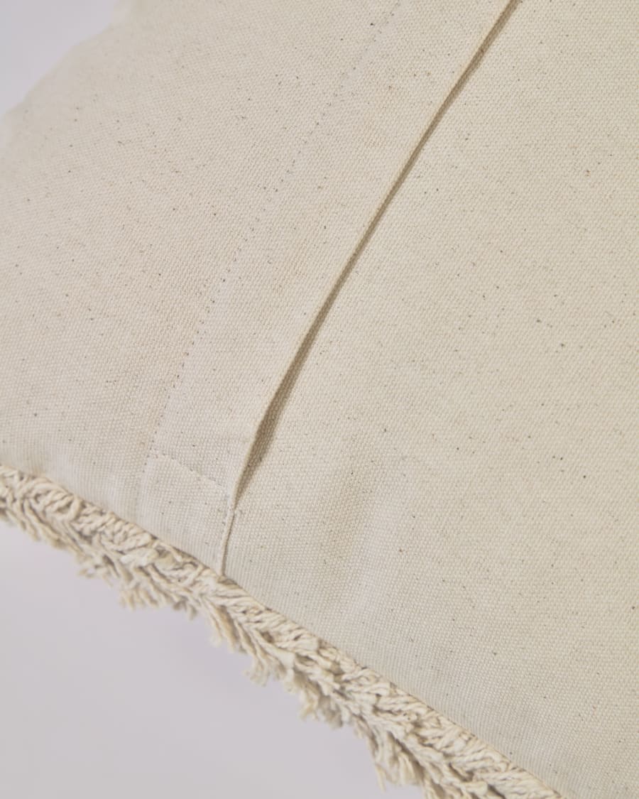Agripa 100% cotton cushion cover in natural tone and black 45 x 45 cm