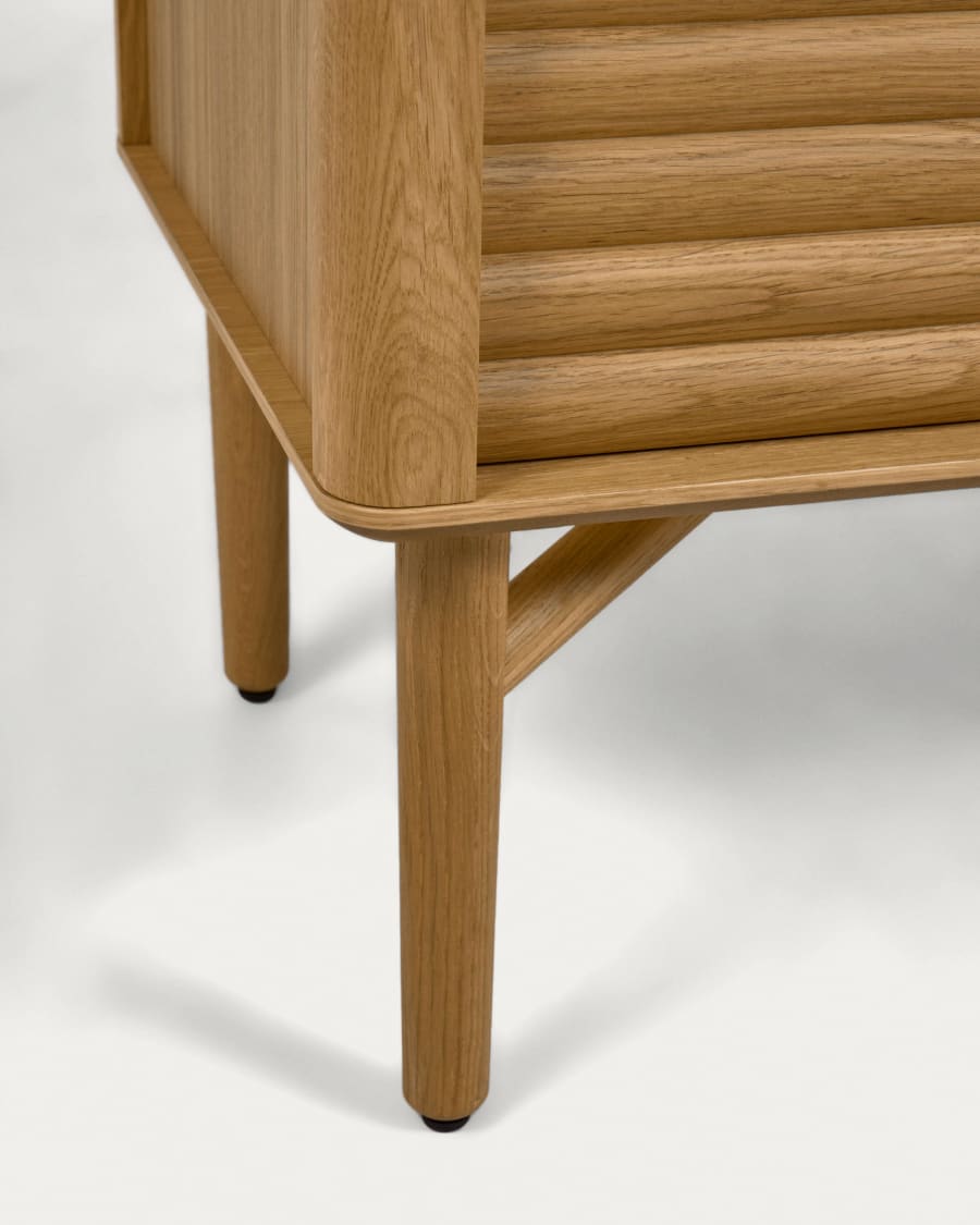 Lenon oak wood and veneer sideboard with 2 doors & 3 drawers, 155 x 86 cm FSC MIX Credit