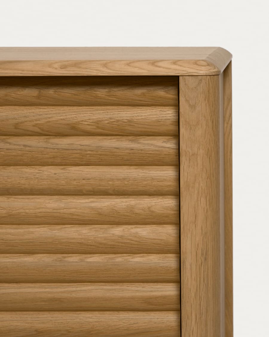 Lenon oak wood and veneer sideboard with 2 doors & 3 drawers, 155 x 86 cm FSC MIX Credit
