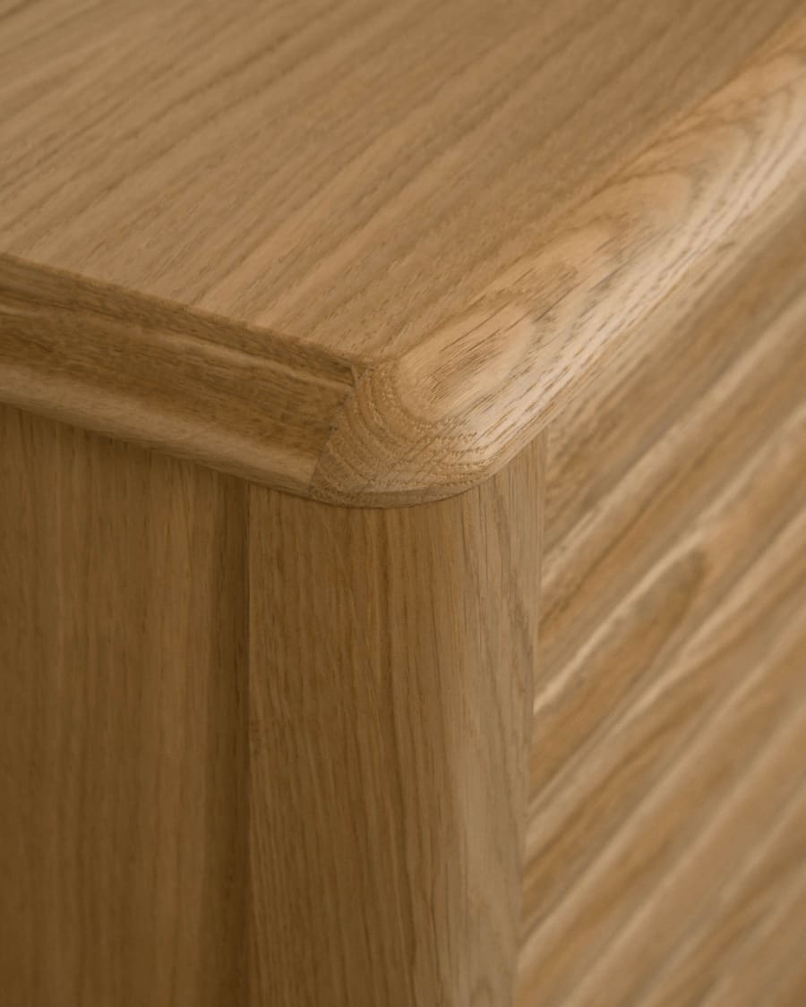 Lenon oak wood and veneer sideboard with 2 doors & 3 drawers, 155 x 86 cm FSC MIX Credit