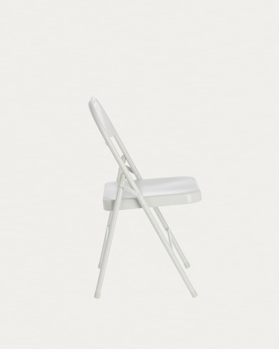 Aidana metal folding chair in light grey