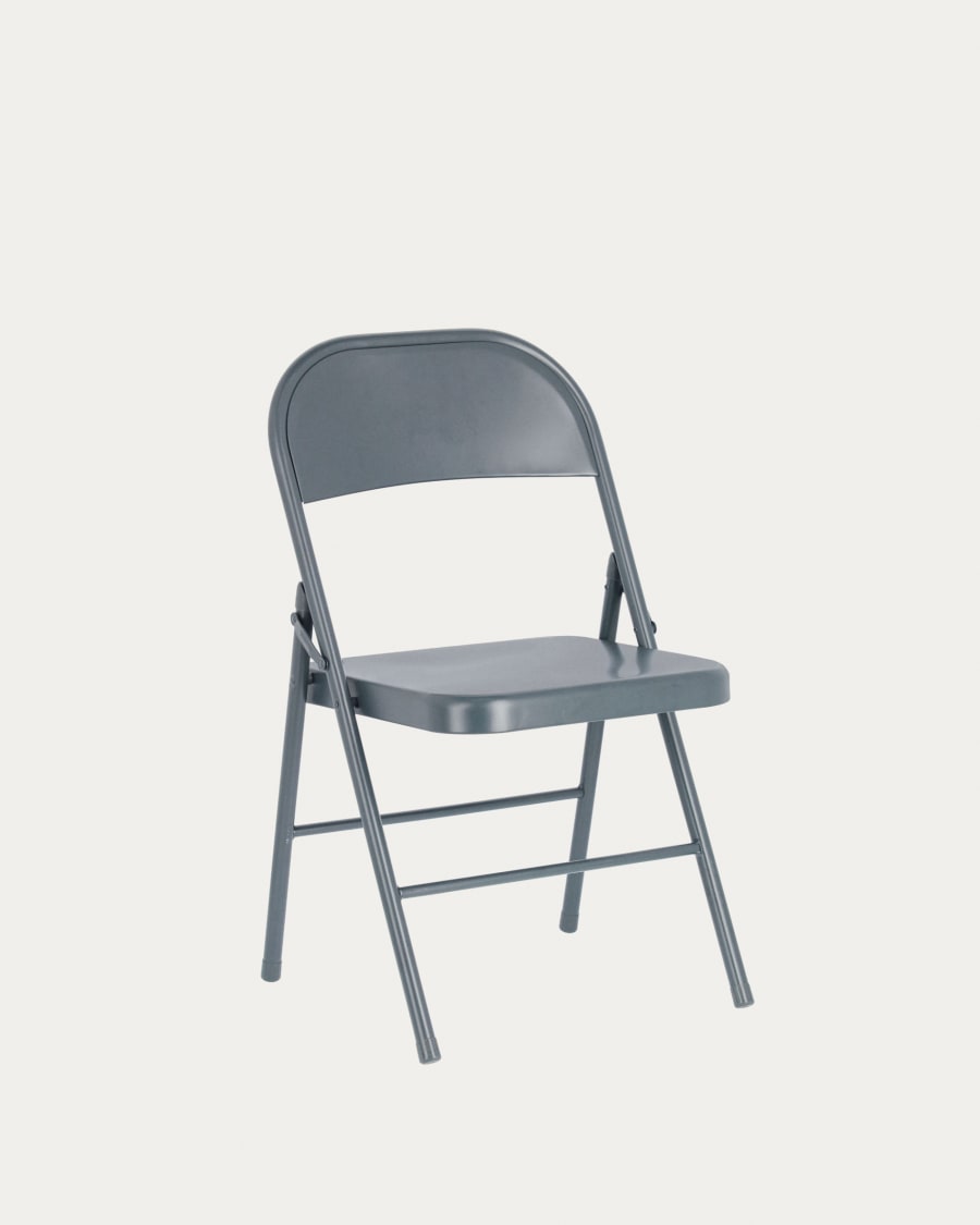 Aidana metal folding chair in dark grey Kave Home International