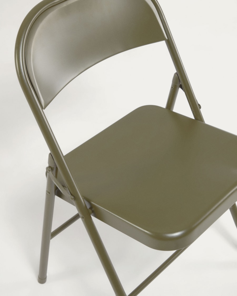 Aidana metal folding chair in dark green Kave Home International