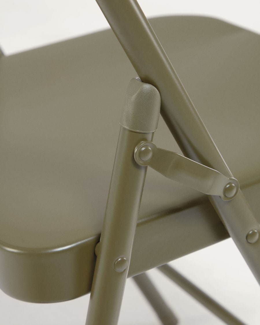 Aidana metal folding chair in dark green