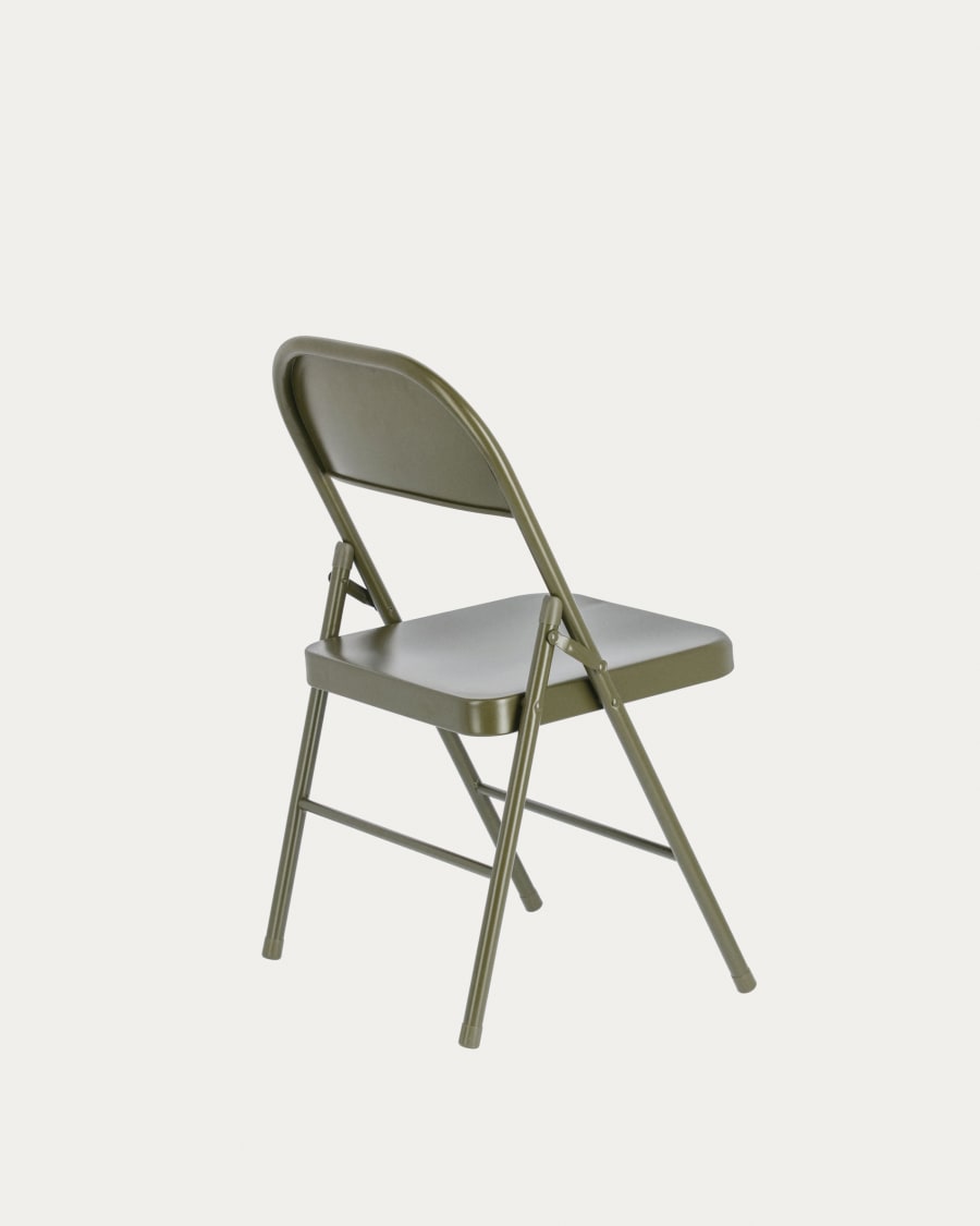 Aidana metal folding chair in dark green