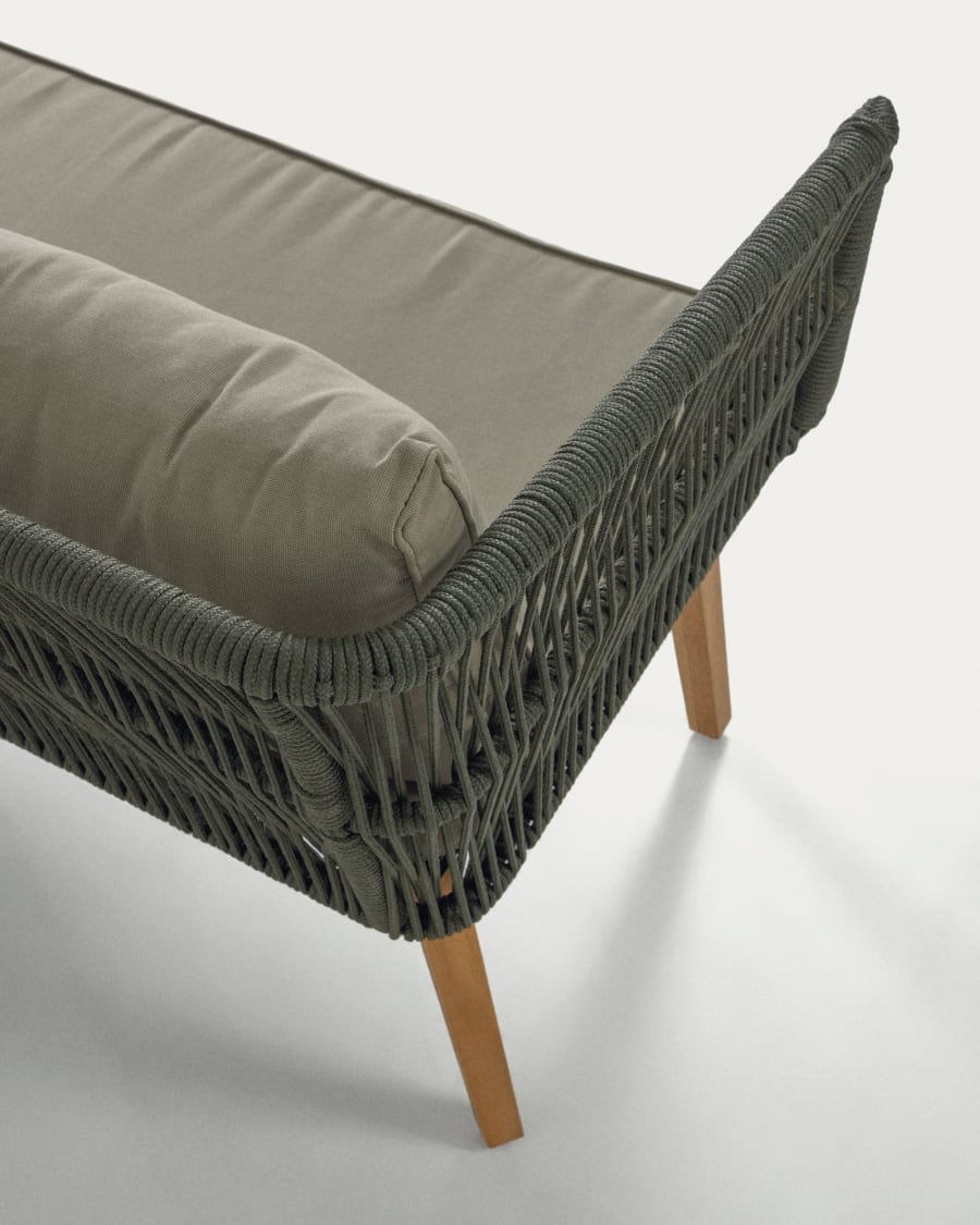 Set Inti 2-Sitzer Sofa und 2 Stühle mit grünem Seil FSC 100%