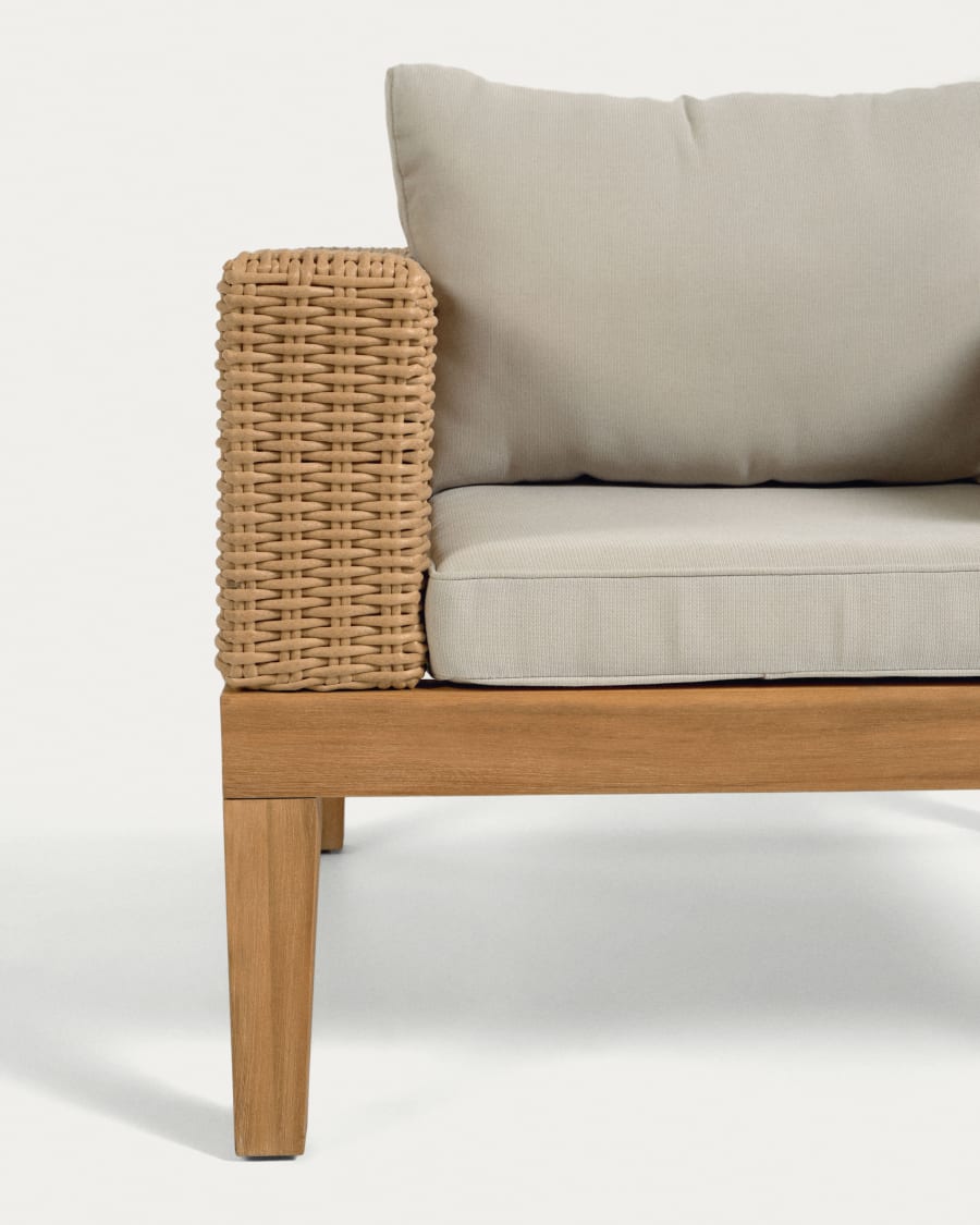 Giana armchair in solid acacia wood and rattan FSC 100%