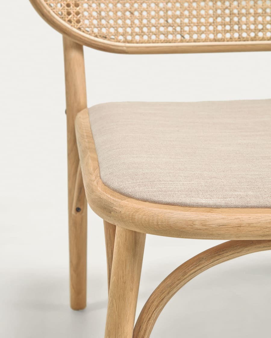 Doriane Sessel aus massiver Eiche mit Naturfinish und gepolstertem Sitz FSC Mix Credit