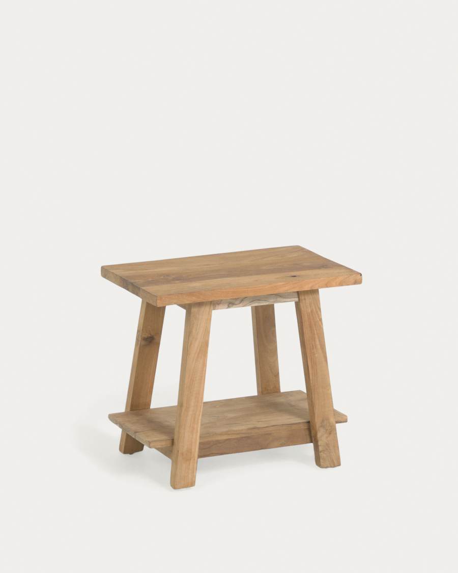 Tabouret Repose-pieds En Bois Forme Fleur - 32x32x20 Cm, Couleur Violet - Multifonction Pour Salon, Entrée, Chambre
