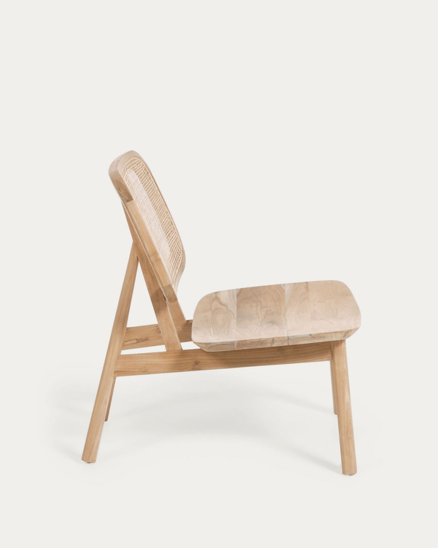 Nadra solid teak wood and rattan armchair