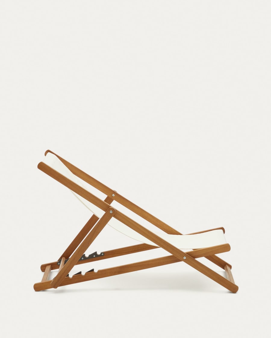 Adredna solid acacia outdoor deck chair in beige FSC 100%