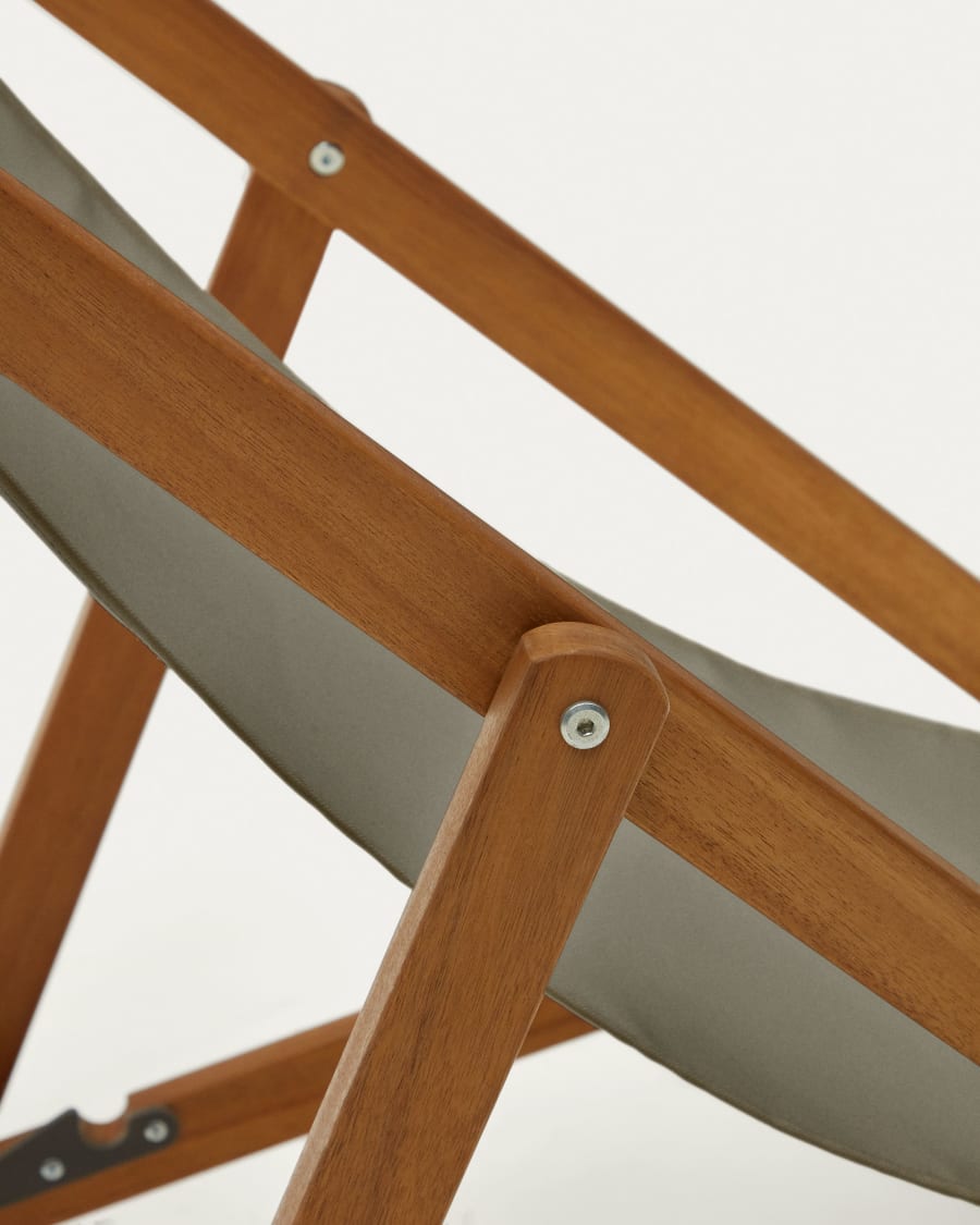 Adredna solid acacia outdoor deck chair in green FSC 100%