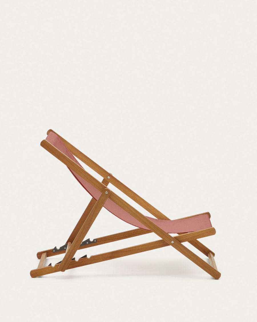 Adredna solid acacia outdoor deck chair in terracotta FSC 100%