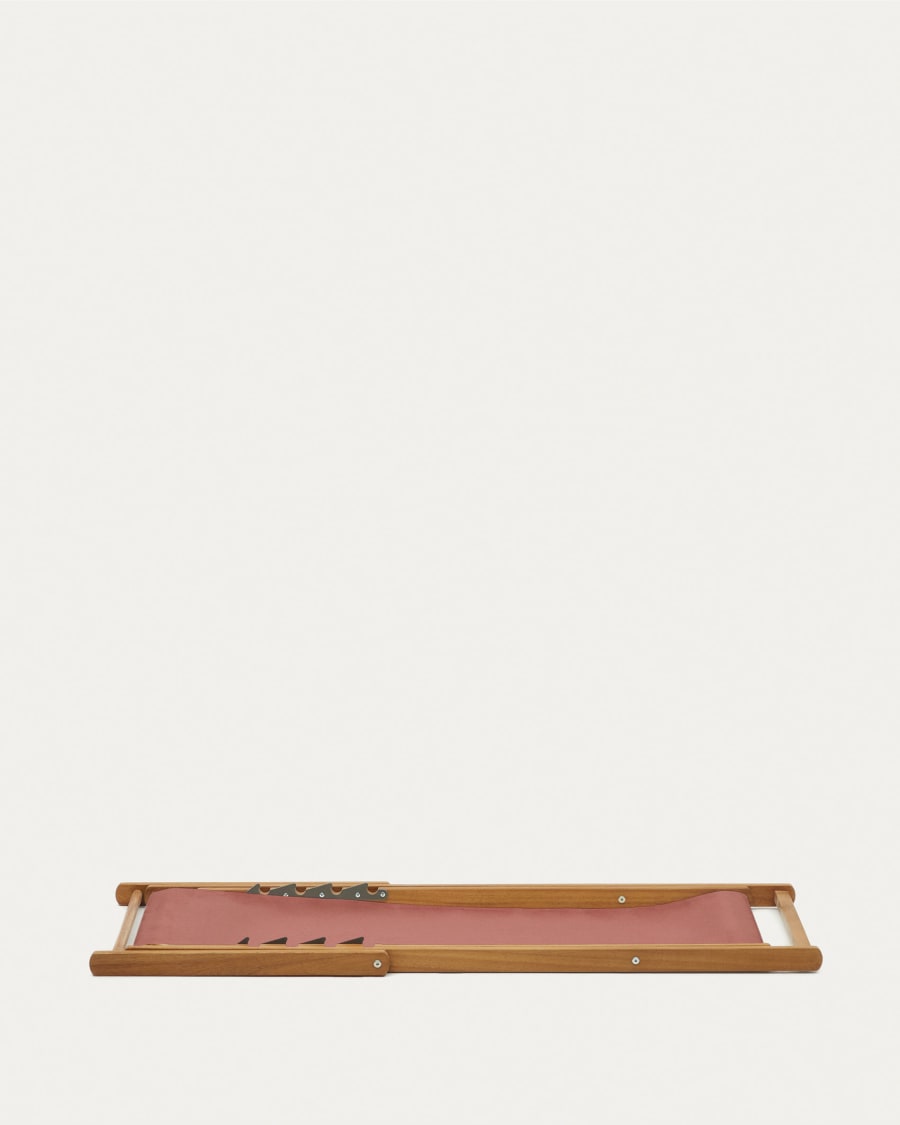 Adredna solid acacia outdoor deck chair in terracotta FSC 100%