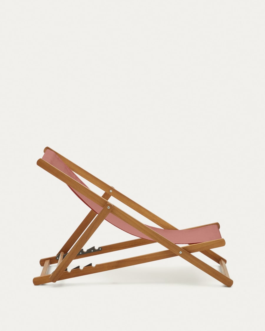 Adredna solid acacia outdoor deck chair in terracotta FSC 100%