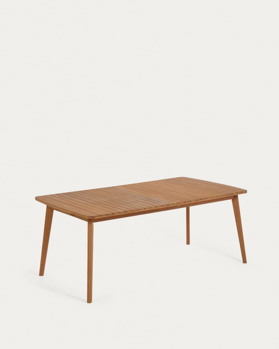 Hanzel extendable garden table in solid eucalyptus, 183 (240) x 100 cm FSC 100%
