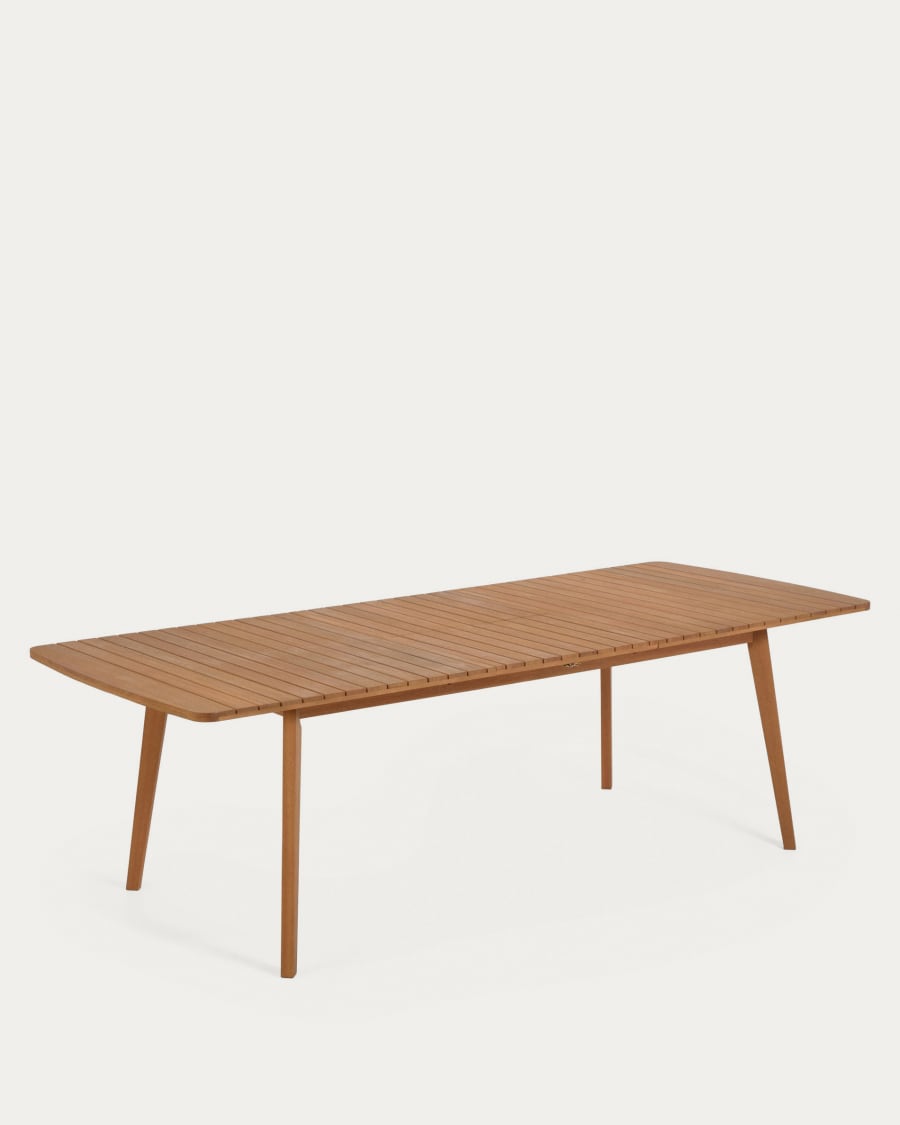 Hanzel extendable garden table in solid eucalyptus, 183 (240) x 100 cm FSC 100%