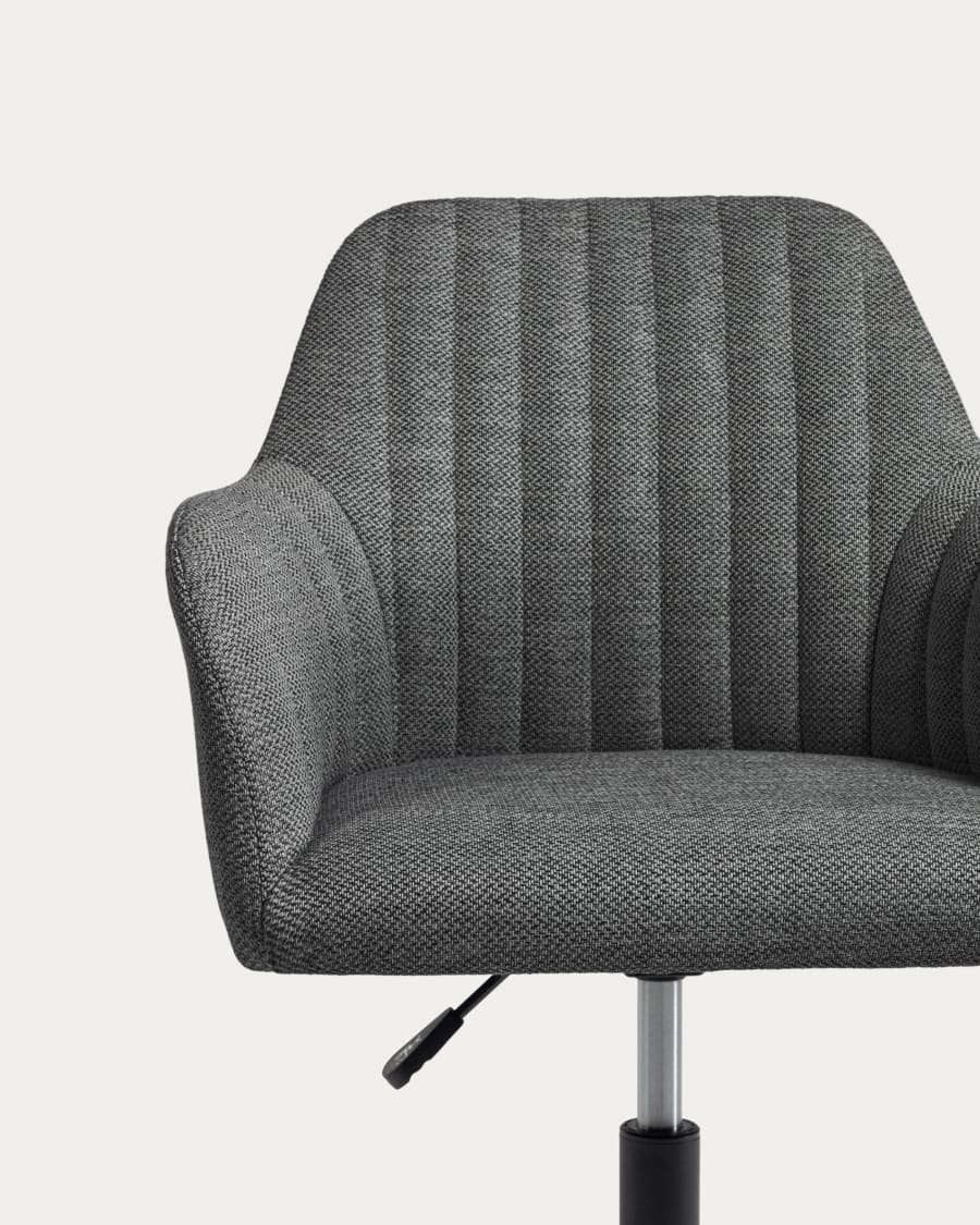 Madina dark grey office chair and legs made of steel in matt black
