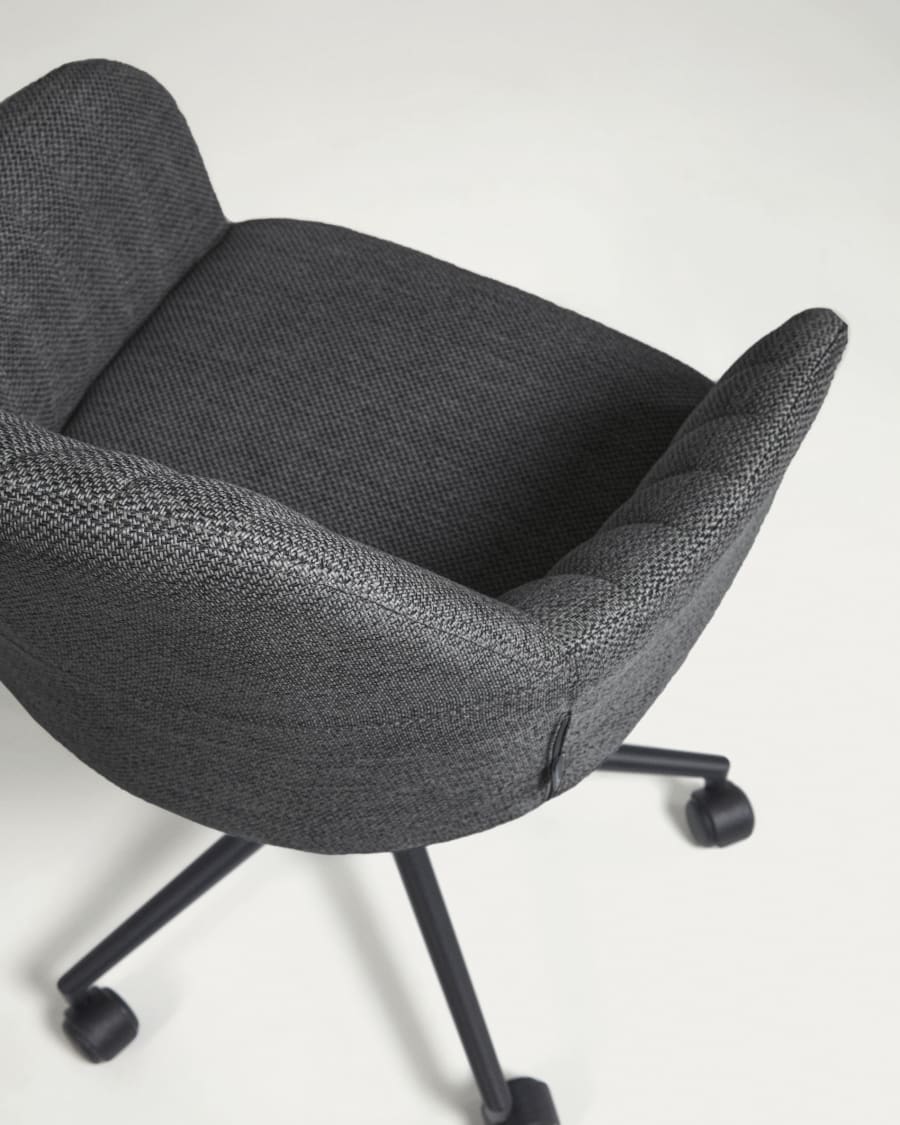 Madina dark grey office chair and legs made of steel in matt black