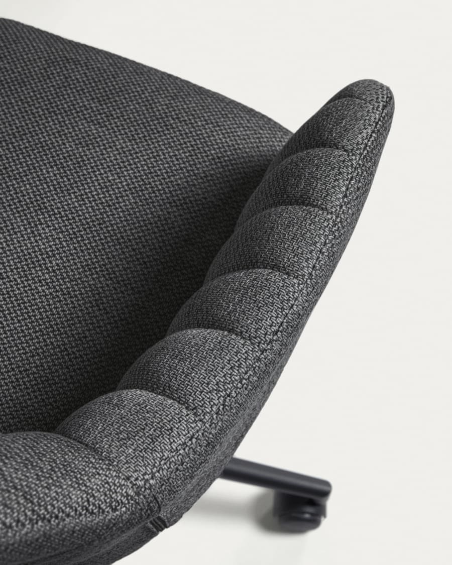 Madina dark grey office chair and legs made of steel in matt black