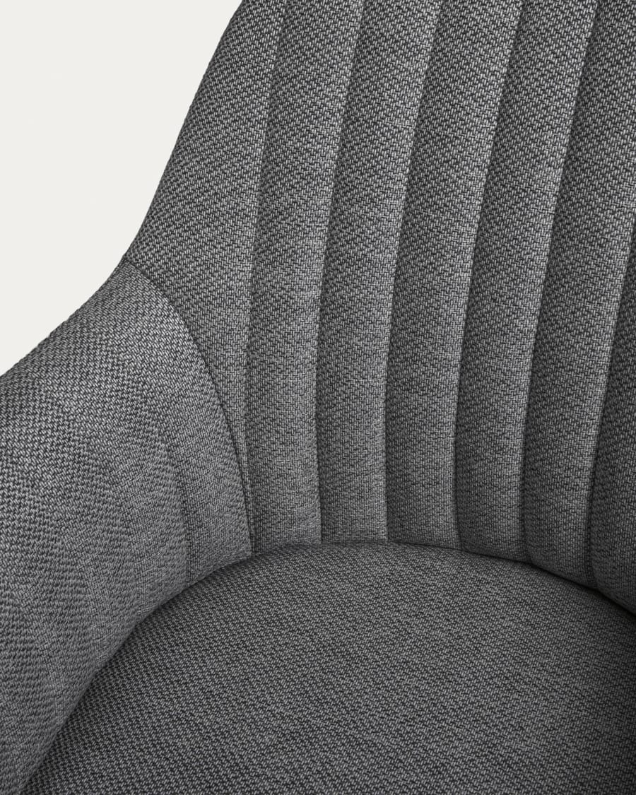 Madina dark grey office chair and legs made of steel in matt black