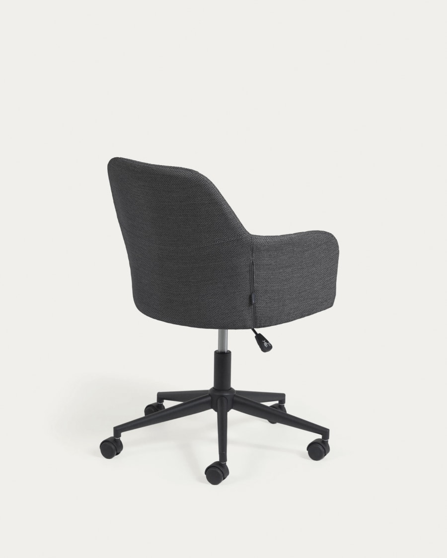 Madina dark grey office chair and legs made of steel in matt black
