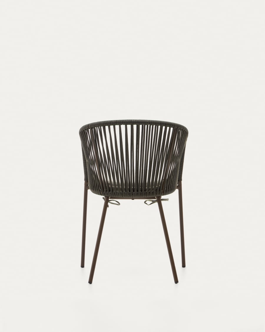 Yanet green rope chair with galvanised steel legs