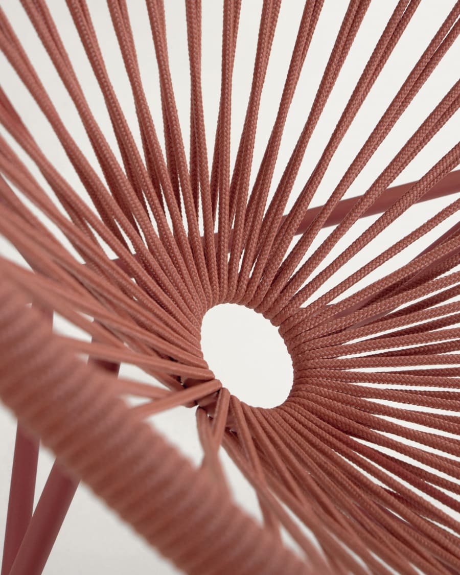 Samantha armchair with terracotta cord and galvanised steel.