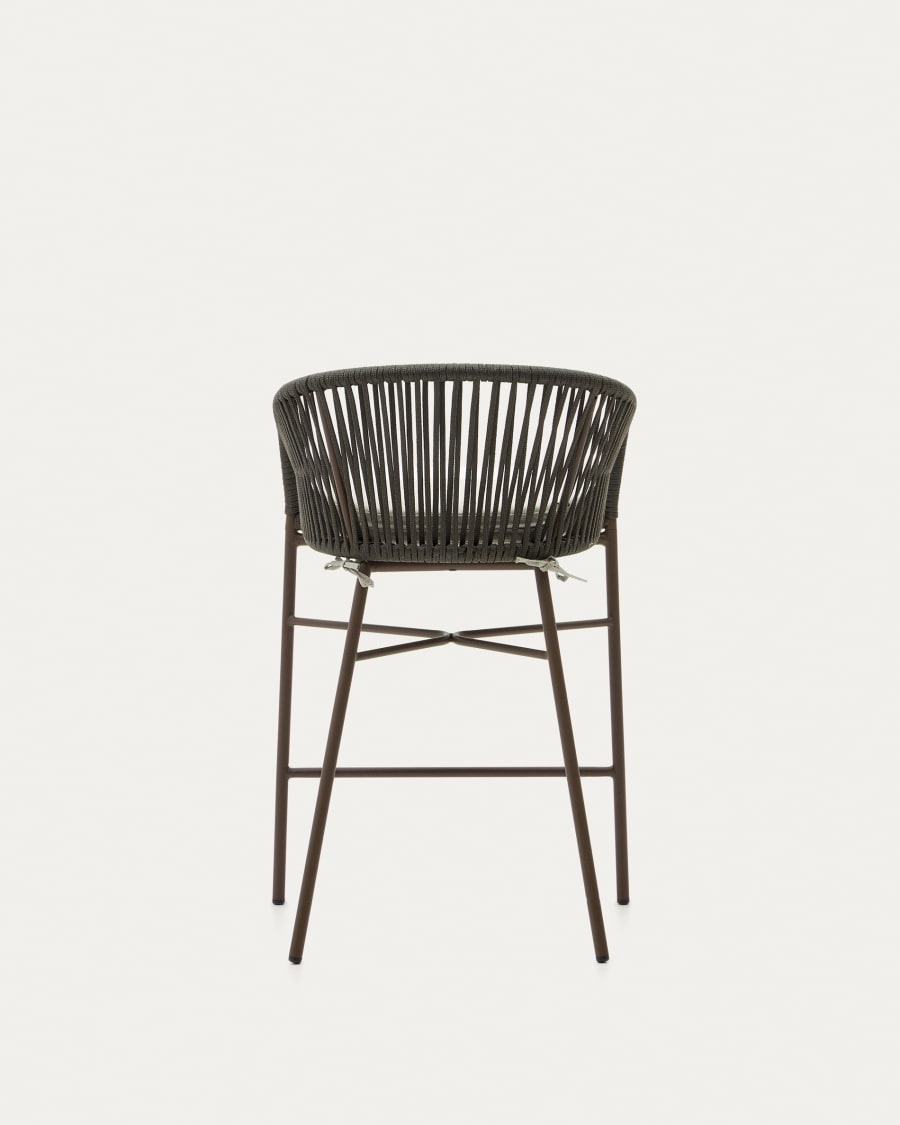 Yanet stool made from green cord and galvanised steel, height 65 cm