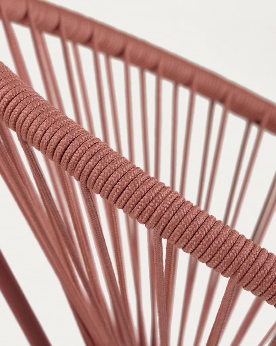 Samantha armchair with terracotta cord and galvanised steel.