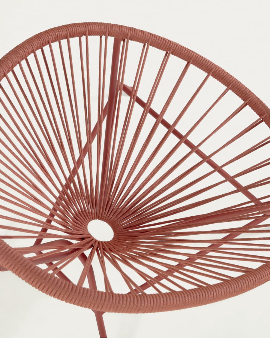 Samantha armchair with terracotta cord and galvanised steel.