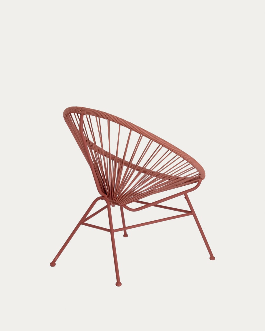 Samantha armchair with terracotta cord and galvanised steel.