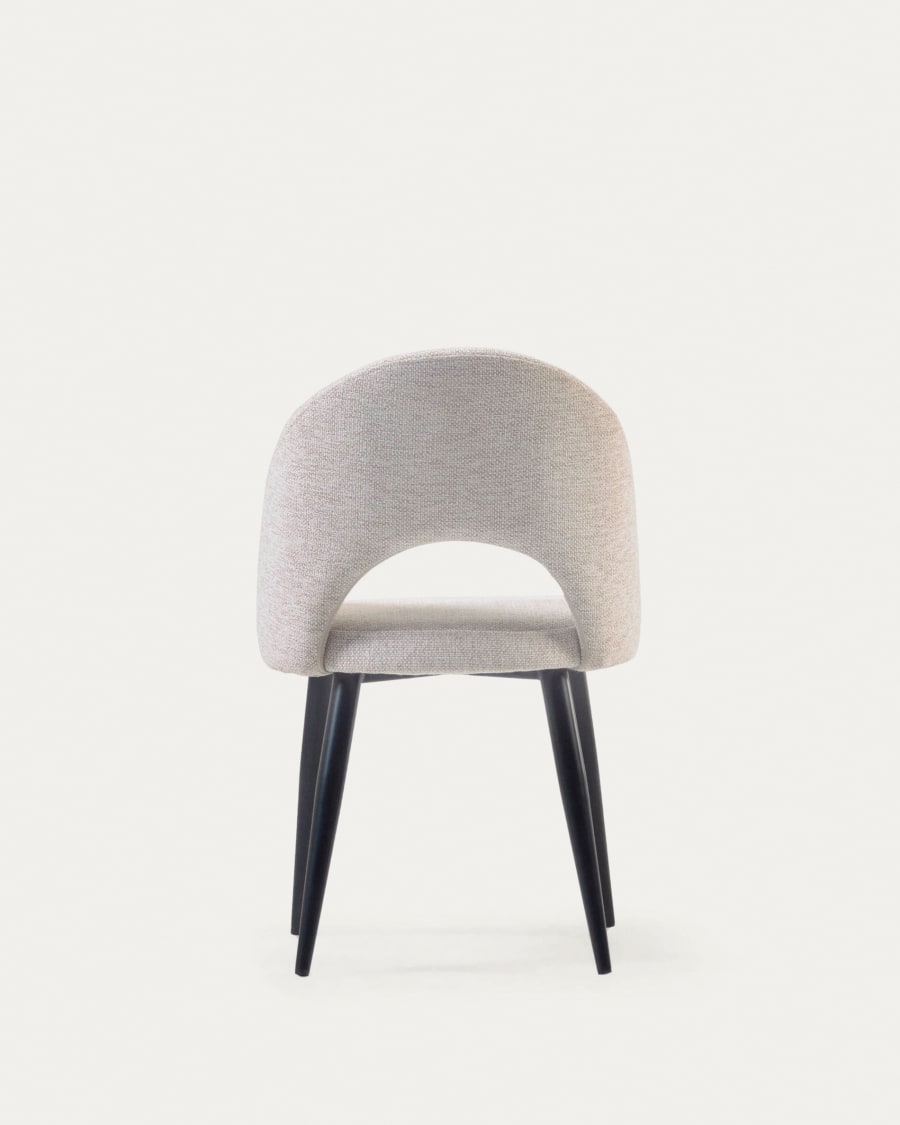 Beige Mael chair with steel legs with black finish FSC 100%