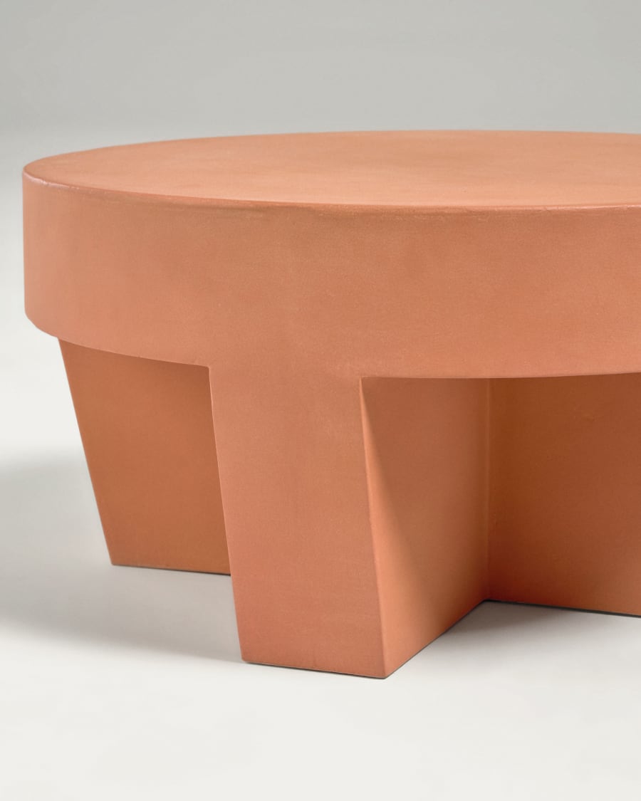 Vilena round outdoor terracotta coffee table, Ø 60 cm