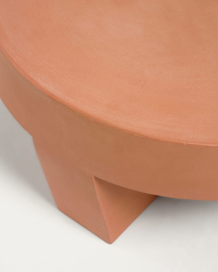 Vilena round outdoor terracotta coffee table, Ø 60 cm