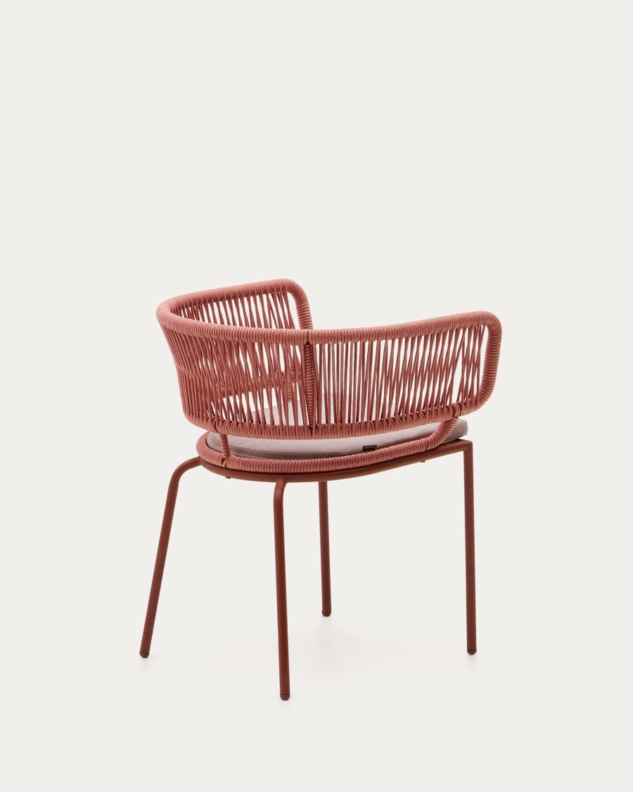 Nadin terracotta cord chair with galvanised steel legs