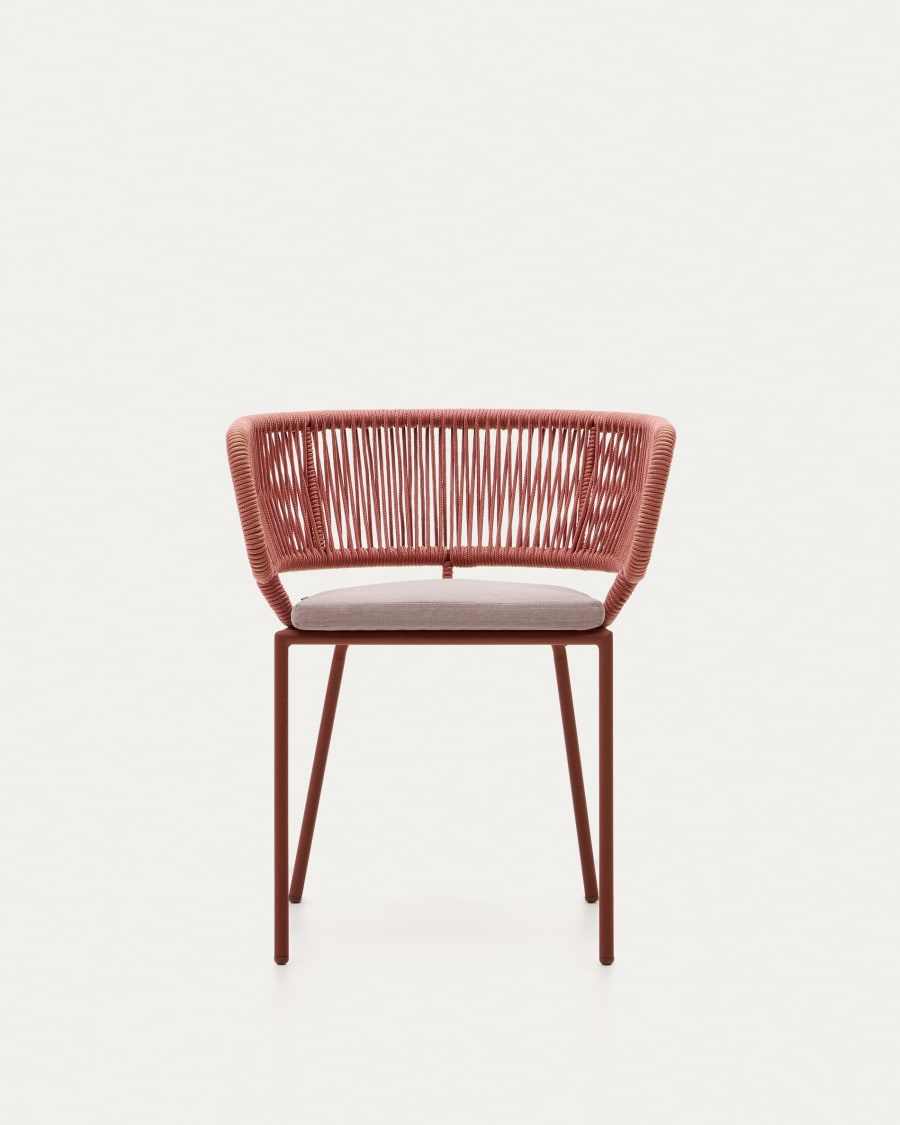 Nadin terracotta cord chair with galvanised steel legs