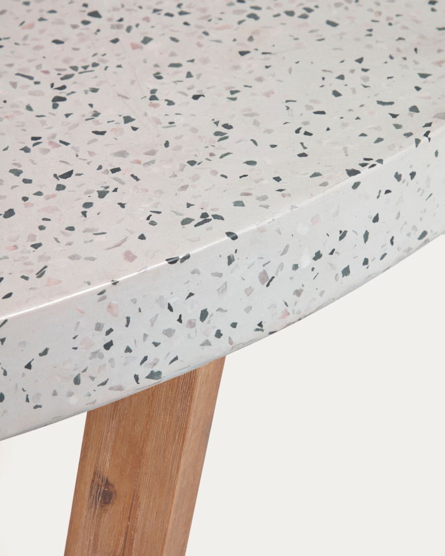 Shanelle round table for two in white terrazzo Ø 120 cm