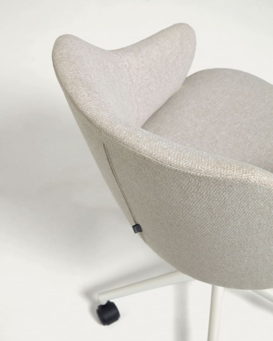 Einara light grey office chair and legs made of steel in matt white