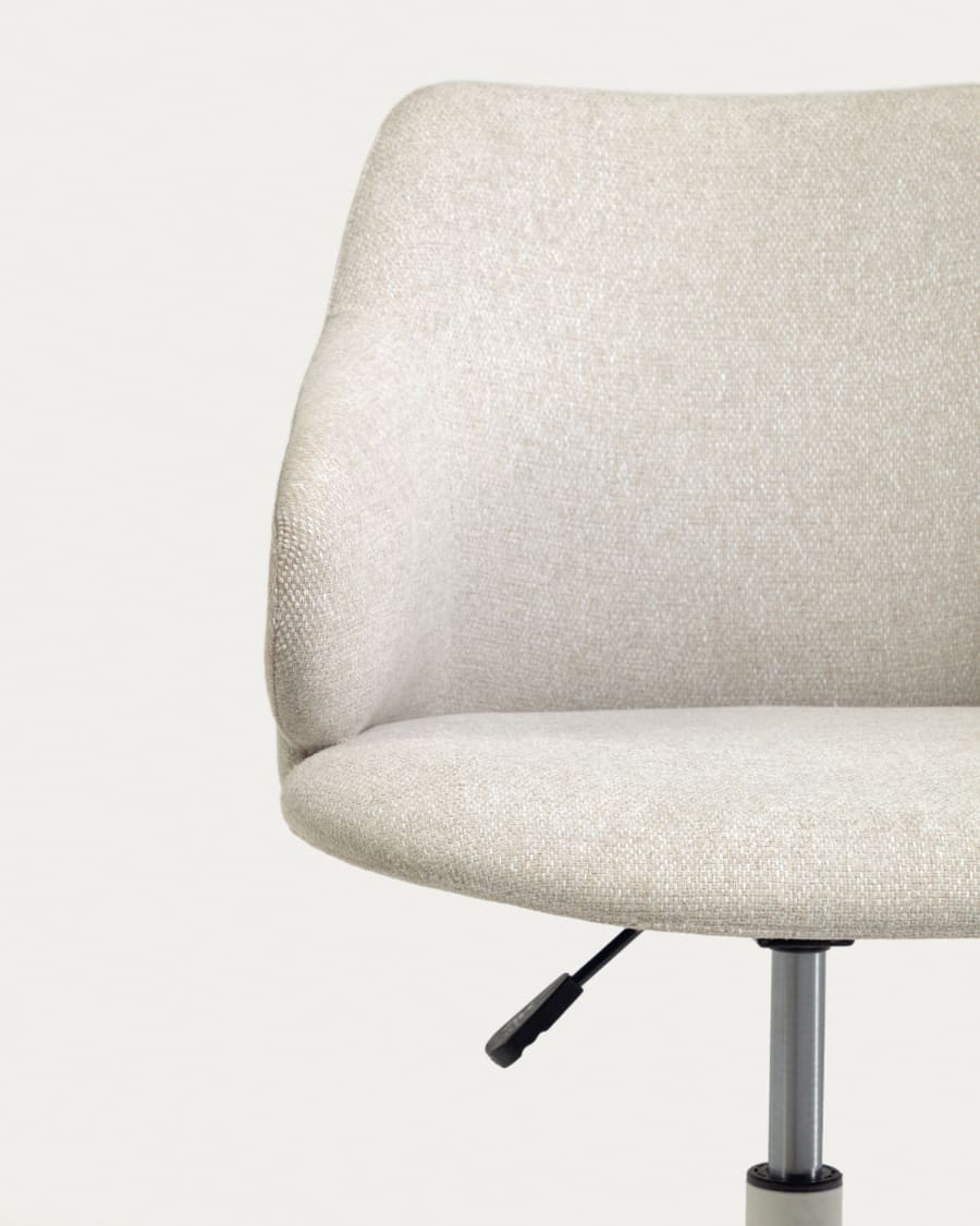 Einara light grey office chair and legs made of steel in matt white