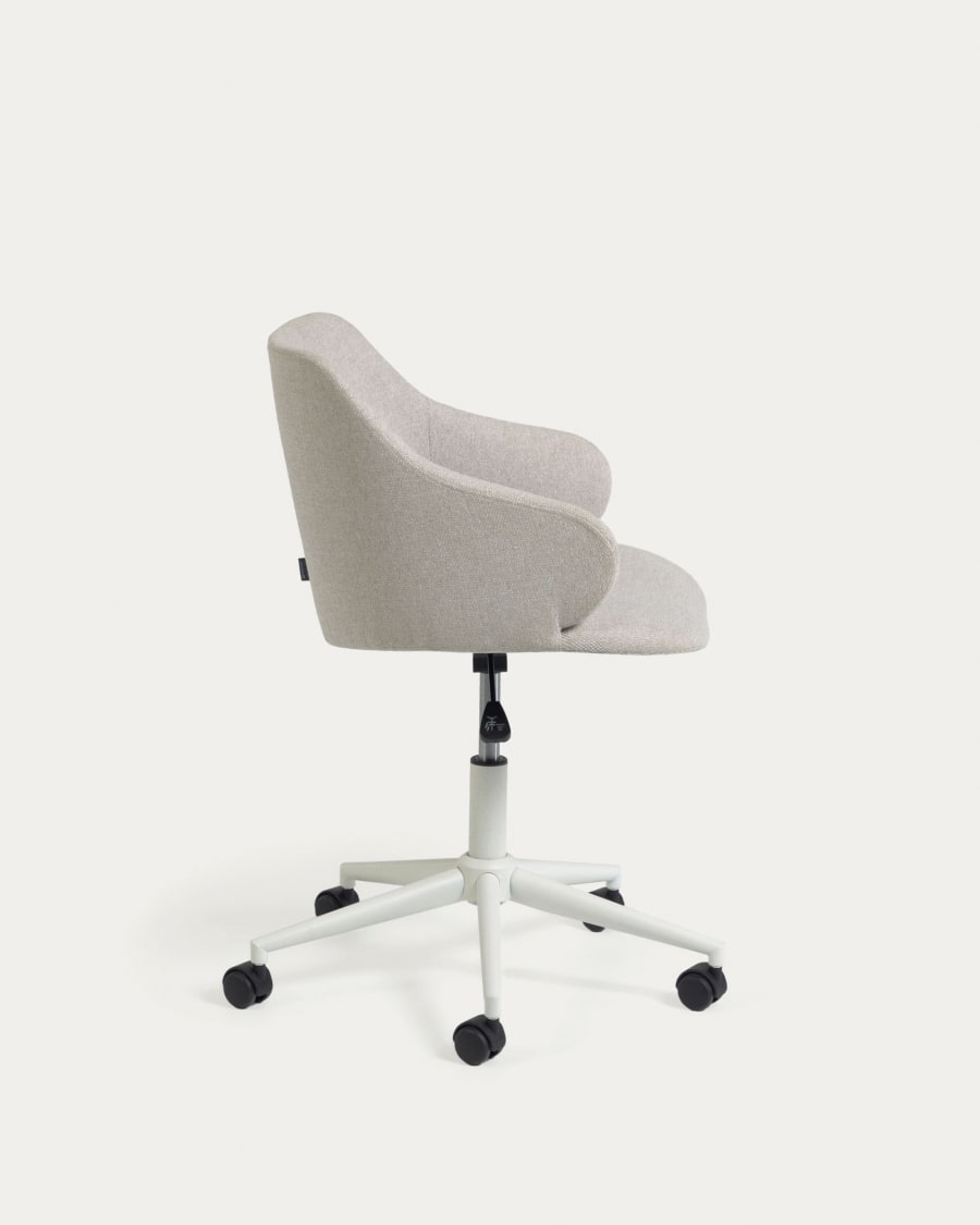 Einara light grey office chair and legs made of steel in matt white