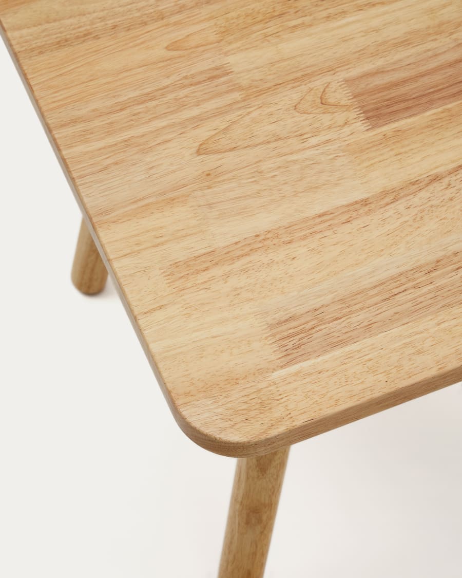 Square Dilcia kids table in solid rubber wood 55 x 55 cm