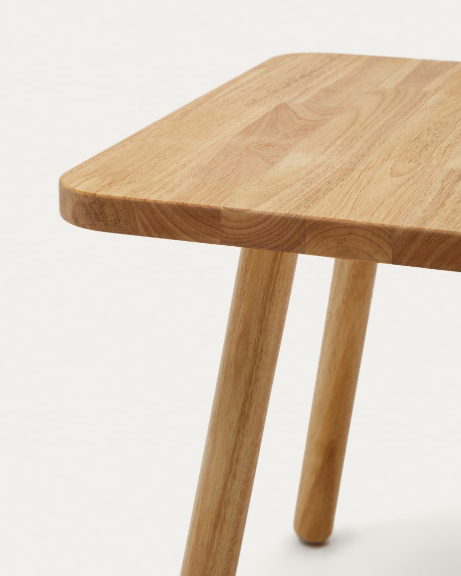 Square Dilcia kids table in solid rubber wood 55 x 55 cm