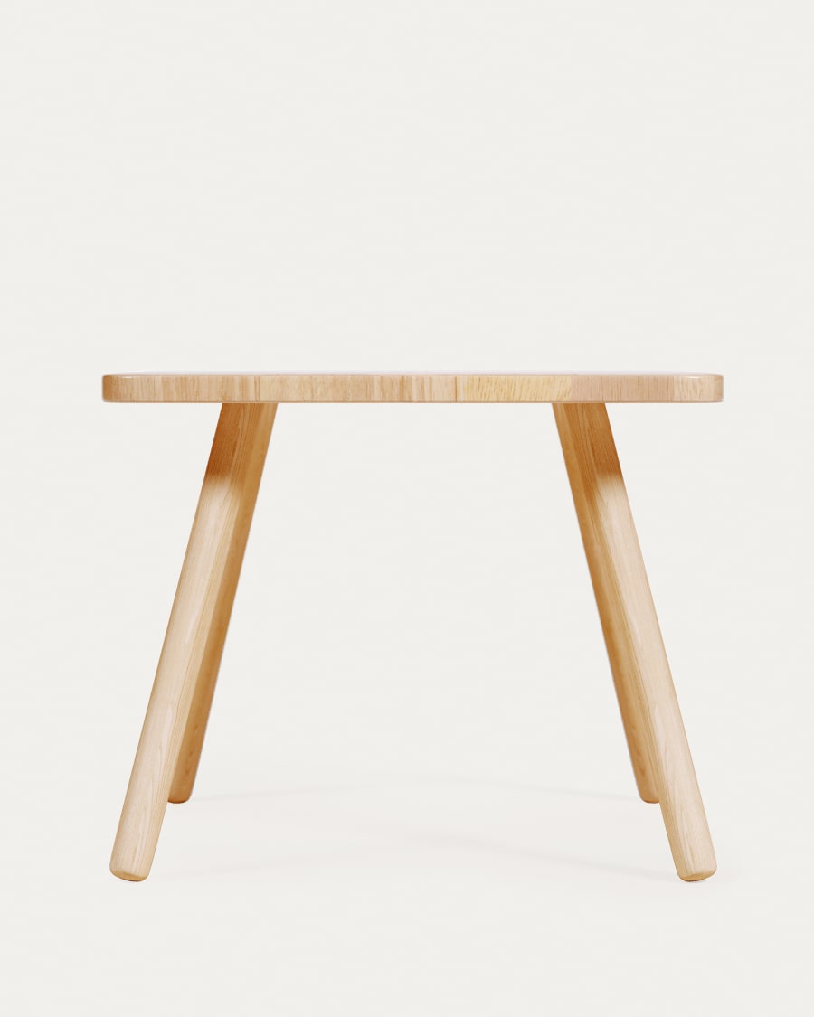 Square Dilcia kids table in solid rubber wood 55 x 55 cm