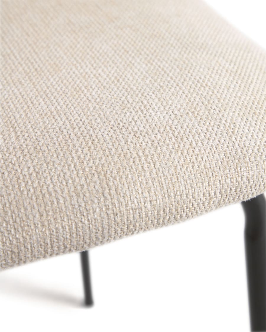 Benilda stackable beige chair with oak veneer and steel with black finish FSC Mix Credit
