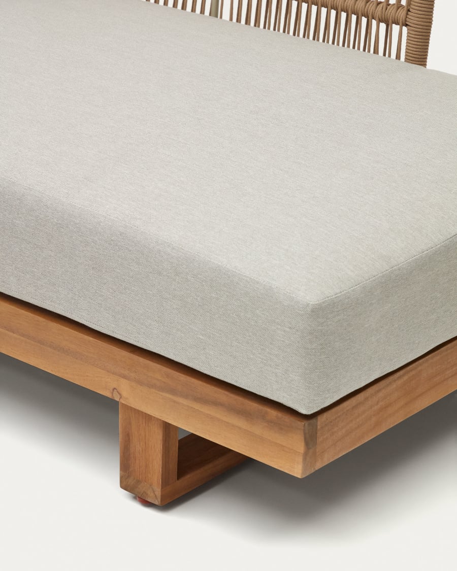 Raco 5 seater corner sofa and coffee table, made from solid acacia wood